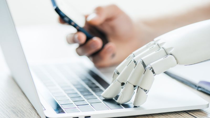 Fluxo de automação com mensagens e ícones de atendimento digital